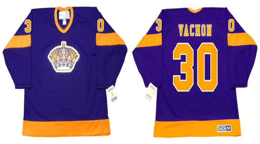 2019 Men Los Angeles Kings #30 Vachon Purple CCM NHL jerseys
